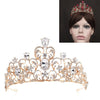 Crystal Wedding Crown Bride Crown Headband Accessories Hair Jewelry Ornaments(Gold White)