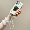 For iPhone  12 Cream Mirror Bracelet Chain TPU Phone Case(Silver Gray)