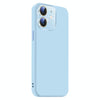 For iPhone 12 Nano Lens Cover Liquid Silicone Phone Case(Light Blue)