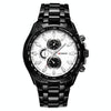 CURREN 8023 Men Stainless Steel Analog Sport Quartz Watch(Black case white face)