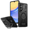 For Samsung Galaxy A15 Shield Hollow Frame Holder MagSafe Phone Case(Black)
