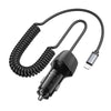 BOROFONE BZ31E Solid PD30W 8 Pin Cable + QC3.0 USB Port Car Charger(Black)