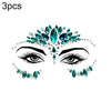 3 PCS  Forehead Green Masquerade Makeup Acrylic Face Sticker