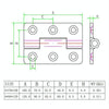 5x70x100mm 304 Stainless Steel Chassis Hinge