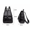 Women Leisure Simple Backpack Soft PU Leather Outdoor Travel Handbag