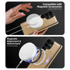 For Samsung Galaxy S25 Ultra 5G Shield Multi-functional MagSafe Card Bag Phone Case(Desert Gold)