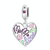 S925 Sterling Silver Colorful Doodle Heart Pendant DIY Bracelet Necklace Accessories