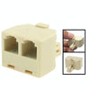 RJ11 Male to 2 RJ11 Female Socket Adapter Converter