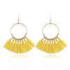 Tassel Earrings for Women Ethnic Big Drop Earrings Bohemia Fashion Jewelry Trendy Cotton Rope Fringe Long Dangle Earrings(Yellow)
