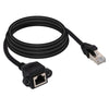 RJ45 Female to Male CAT6E Network Panel Mount Screw Lock Extension Cable, Length: 3m