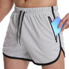 M Three Pants Men Gym Shorts Quick Dry Swimming Trunks(Light Gray)