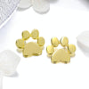 Women Fashion Pet Cat Footprints Silver Earrings, Color:Gold