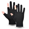 Outdoor Bicycle Riding Fishing Gloves Thin Breathable Anti-UV Sports Ice Silk Gloves, Style: Men 2 Fingers Black