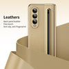 For Samsung Galaxy Z Fold4 Integrated PC + PU Phone Case with Pen / Pen Box(Gold)