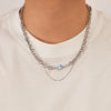 OPK GX2417 Stainless Steel Flash Pendant Double Layered Necklace