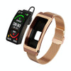 K13S 1.14 inch TFT Screen Milanese Metal Strap Smart Call Bracelet Supports Sleep Management / Blood Oxygen Monitoring(Rose Gold)