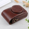 Vertical Flip Full Body Camera PU Leather Case Bag with Strap for Ricoh GR III / GRII, Sony ZV-1 / DSC-RX100M7 / RX100M6 / RX100M5 / RX100M2 (Coffee)