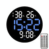 10-Inch Led Digital Wall Clock 2-Color Large Screen Electronic Clock With Temperature Display(Blue)