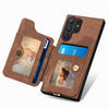 For Samsung Galaxy S25 Ultra 5G Retro Skin-feel Ring Multi-card Wallet Phone Case(Brown)