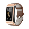 H21 1.14 inch Leather Band Earphone Detachable Smart Watch Support Temperature Measurement / Bluetooth Call / Voice Control(Gold)