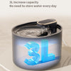 3L Automatic Cat Water Fountain - Quiet, Triple Filtered, USB - White