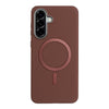 For Samsung Galaxy A25 Solid Color Plating MagSafe Full Coverage Phone Case(Brown)