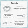 S925 Sterling Silver Threaded Heart Zircon Earrings(SCE1727)