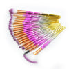 20 in 1 Diamond Handle Eye Brush Multi-functional Makeup Brush, Pink+Blue Handle and Purple Brush