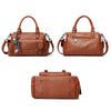 048 Pebbled Leather Multi-compartment Handbag Large Capacity Crossbody Shoulder Bag(Claret)