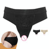 CD Pseudo-girl Underwear Male Disguise Women Hidden Lower Body Pants Cross-dress Underwear, Size:L(Black)