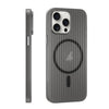 For iPhone 14 Pro Max PC Corrugated MagSafe Phone Case(Black)