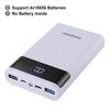 HAWEEL DIY 4x 18650 Battery (Not Included) 12000mAh Dual-way QC Charger Power Bank Shell Box with 2x USB Output & Display,  Support QC 2.0 / QC 3.0 / FCP / SFCP /  AFC / MTK / BC 1.2 / PD(White)