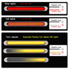 2 PCS 72LEDs Two-color Brake Turn Tail Light(Smoked Shell Red Light + Flowing Yellow Light)