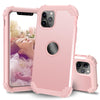 For iPhone 11 Pro Max PC+ Silicone Three-piece Anti-drop Mobile Phone Protective Back Cover(Rose gold)