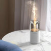 Candle Flame Aromatherapy Diffuser Automatic Scent Sprayer Mini Ambiance Candle Light Humidifier(129 White)