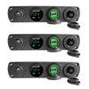3 PCS 4-hole Panel Combination Switch Dual USB 4.2A Power Plug with Voltmeter(Green Light)