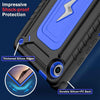 For Samsung Galaxy Tab A9 Armor Bolt Shape Holder Silicone Hybrid PC Tablet Case(Black Blue)