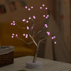 36 LEDs Pearl Tree Copper Wire Table Lamp Creative Decoration Touch Control Night Light (Pink Light)
