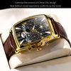 OLEVS 6675 Men Multifunctional Moon Phase Tourbillon Mechanical Watch(Black + Gold)