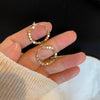 Zircon Broken Silver Earrings Women Simple Versatile Earrings(Golden)