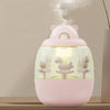 MJ010 USB Air Humidifier Home Small Bedroom Desktop Carousel Air Humidifier with Music Box, Product specifications: Battery Type(Pink)