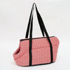 Pink Plaid Pet Carrier Bag - Breathable, Large (Dogs & Cats)