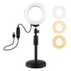 PULUZ Round Base Desktop Holder + 4.7 inch 12cm 3 Modes USB Dimmable LED Ring Vlogging Video Light, Adjustable Height: 15.5cm-25.5cm