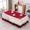 Simple Fabric Lace Rectangular Tablecloth, Size: 55x110cm(Italian Velvet Red)