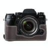 For FUJIFILM X-T1 Buffalo Texture PU Leather Camera Half Case Base(Dark Coffee)