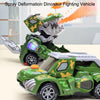 HG-884 Spray Deformation Dinosaur Fighting Vehicle Light Music Automatic Rotating Children Toys(Yellow)