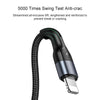 USAMS US-SJ448 U55 2A 8 Pin Aluminum Alloy Weave Charging Cable, Length:1m (Black)