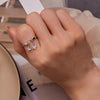 BSR349 Sterling Silver S925 Butterfly Chain Open Zircon Plated Gold Ring