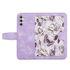 For Samsung Galaxy S23 FE 5G Floral Pattern Leather Phone Case with Lanyard(Light Purple)