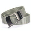 AWMN Men Nylon Cutout Automatic Buckle Toothless Belt, Length: 120cm(Light Grey)